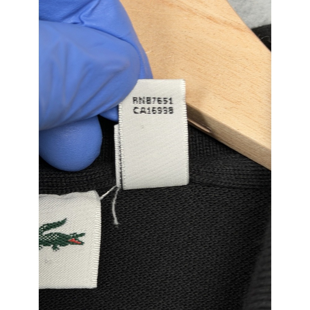 Lacoste Classic Fit Black Polo Shirt XXL Cisco Avnet Be Impactful 100% Cotton - Picture 10 of 14